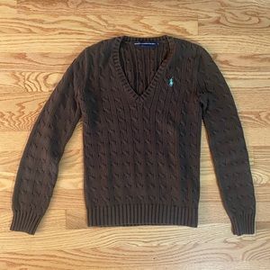 Ralph Lauren Sport Brown cableknit sweater